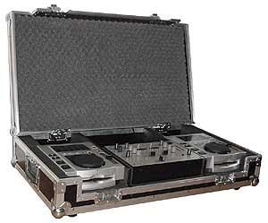 Suitable Case with foam padding for 2 Pioneer CDJ-850 and a 19" Rodex BX-14 Mixer