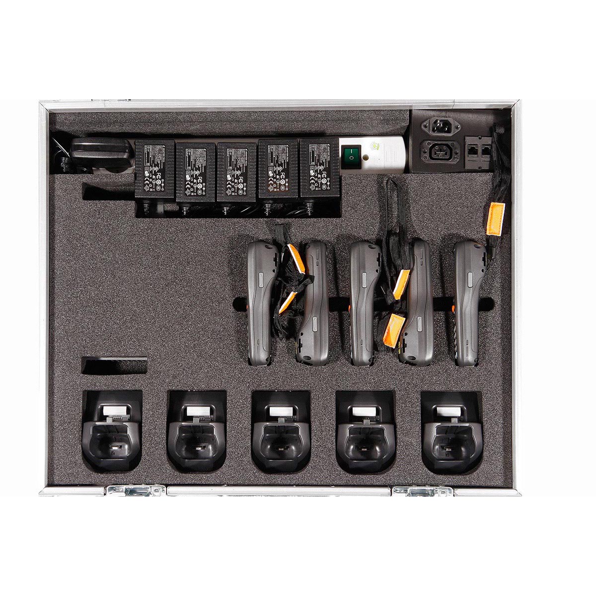 Koffer mit Inlay für Handscanner mit Ladeschalen