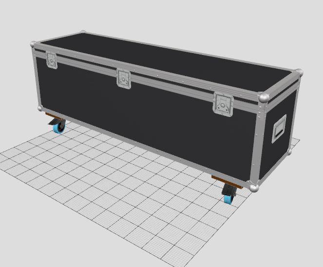 Truhencase 1520x400x400 mm BxTxH mit Rollen