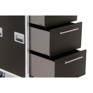 Sliding Door Case mit 5 Schubladen + Radmulden + Rollen