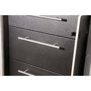 Sliding Door Case mit 5 Schubladen + Radmulden + Rollen