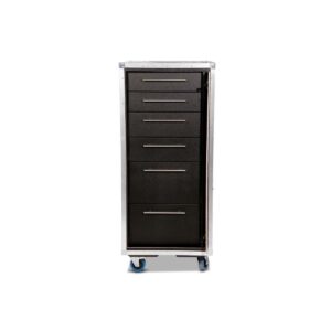 Sliding Door Case mit 6 Schubladen + Radmulden + Rollen