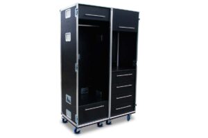 Garderobencase mit LED-Spiegel und Schubladen