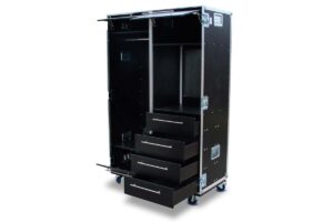 Garderobencase mit LED-Spiegel und Schubladen