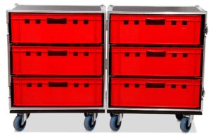 Zubehörcase 2x3 Kisten E2 Euronorm Polyboard