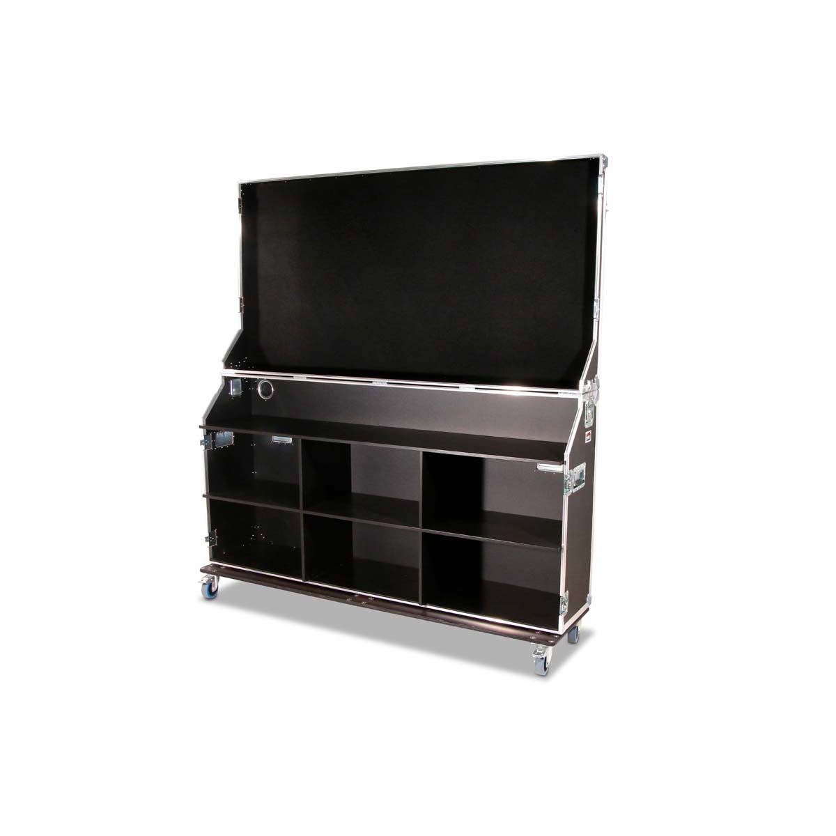 Merchandise Case mit 6 Fächern und Ablage