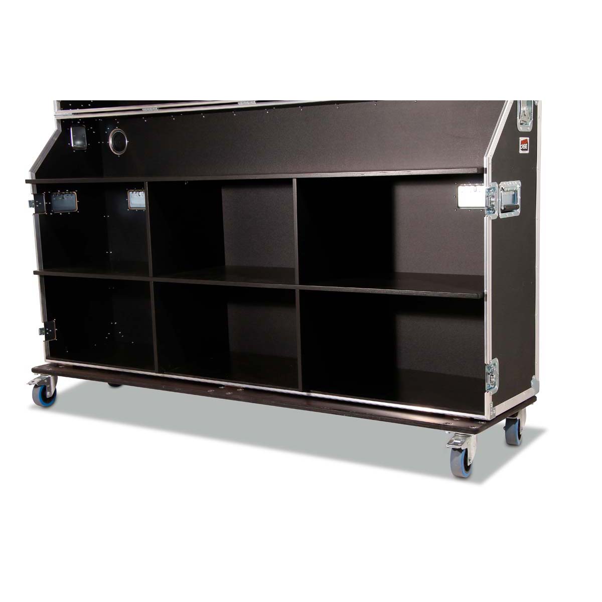 Merchandise Case mit 6 Fächern und Ablage