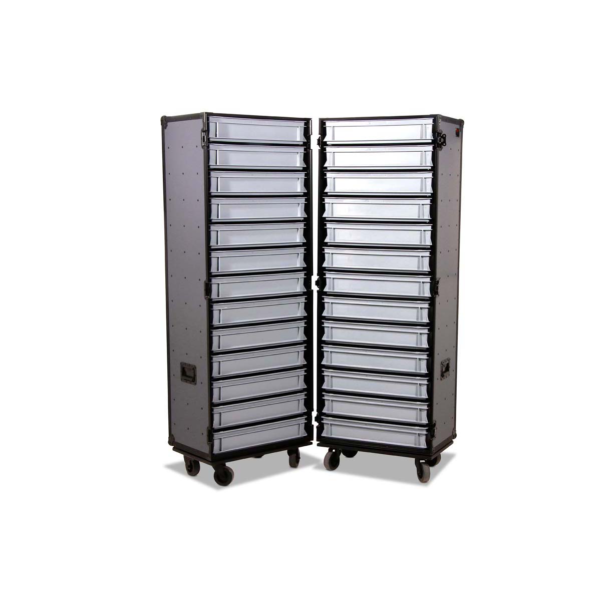 Professional Cabinet Case with 2x13 Accessory Boxes, 600x400x120 mm
