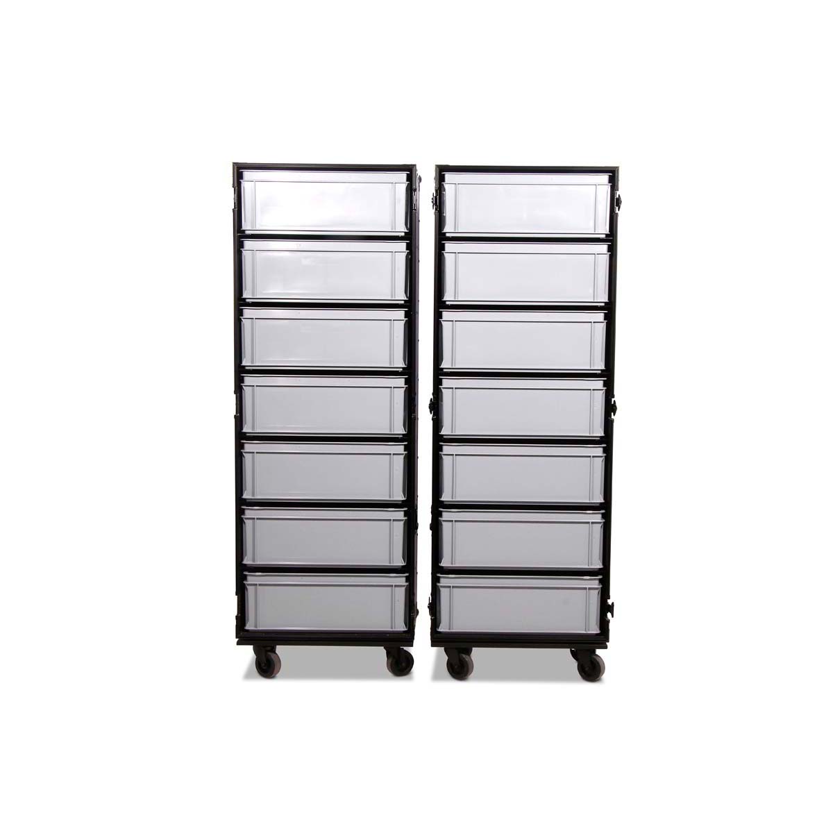 Professional Cabinet Case with 2 x 7 Accessory Boxes, 600 x 400 x 220 mm