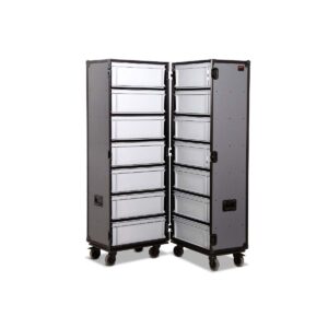 Professional Cabinet Case with 2 x 7 Accessory Boxes, 600 x 400 x 220 mm