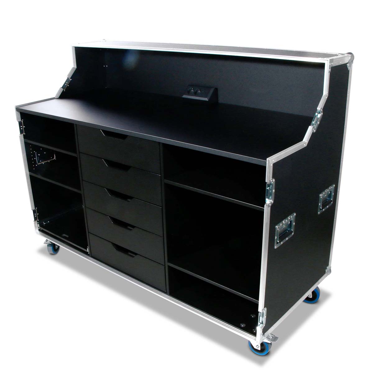 Valise de bureau 1600x800x1200 avec 5 tiroirs et tablette coulissante