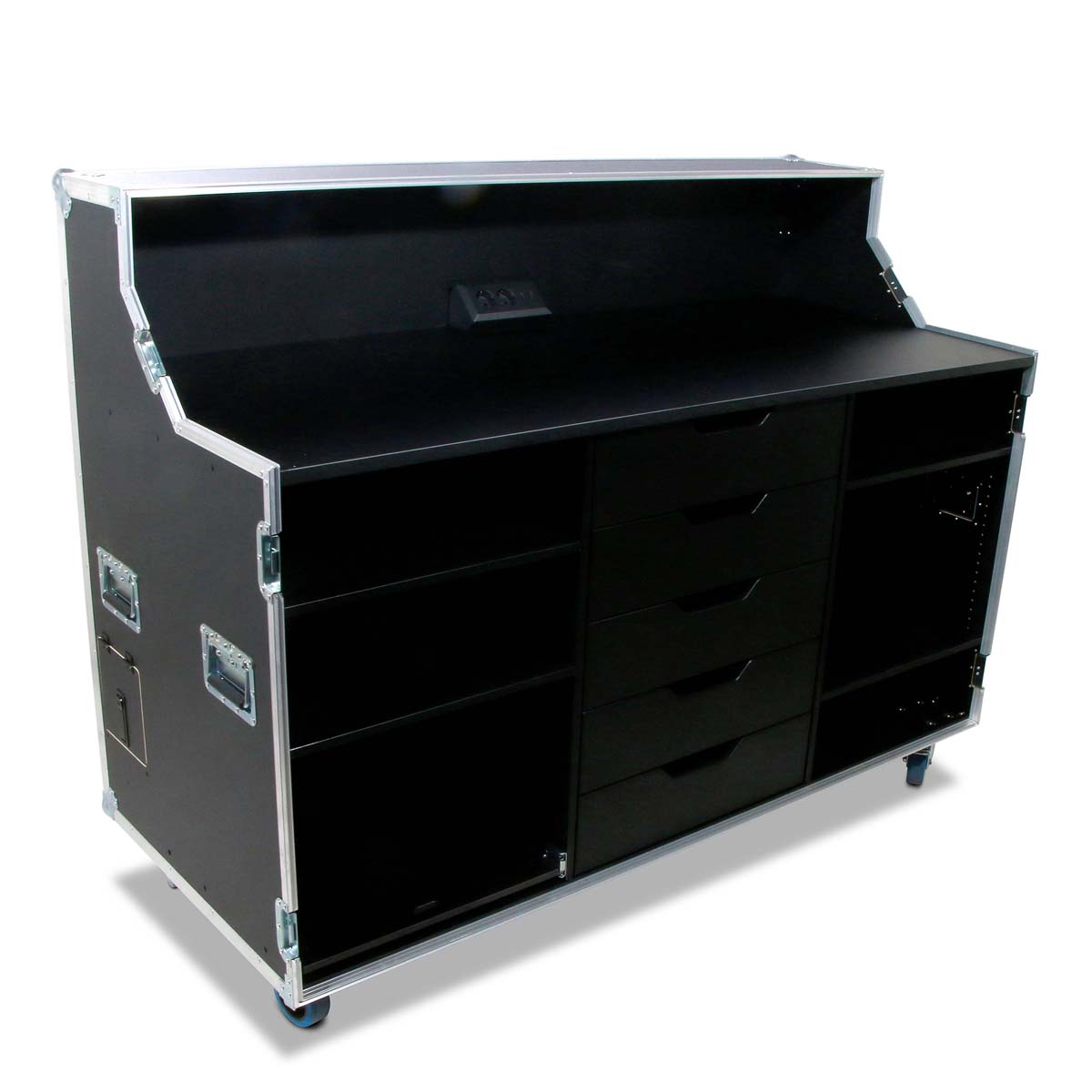 Valise de bureau 1600x800x1200 avec 5 tiroirs et tablette coulissante