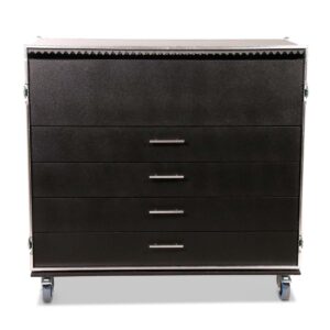 Angled Flight Case with Drawers for 4 Guitars + Accessories