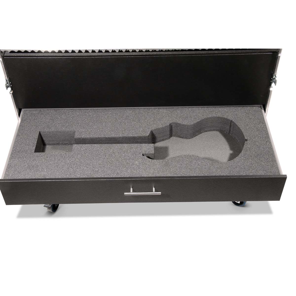 Angled Flight Case with Drawers for 4 Guitars + Accessories