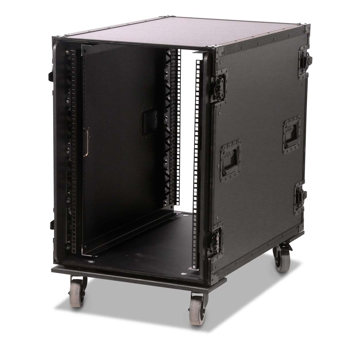 16 HE Heavy IT Shockmount Rack 85 + Rollen *All black*