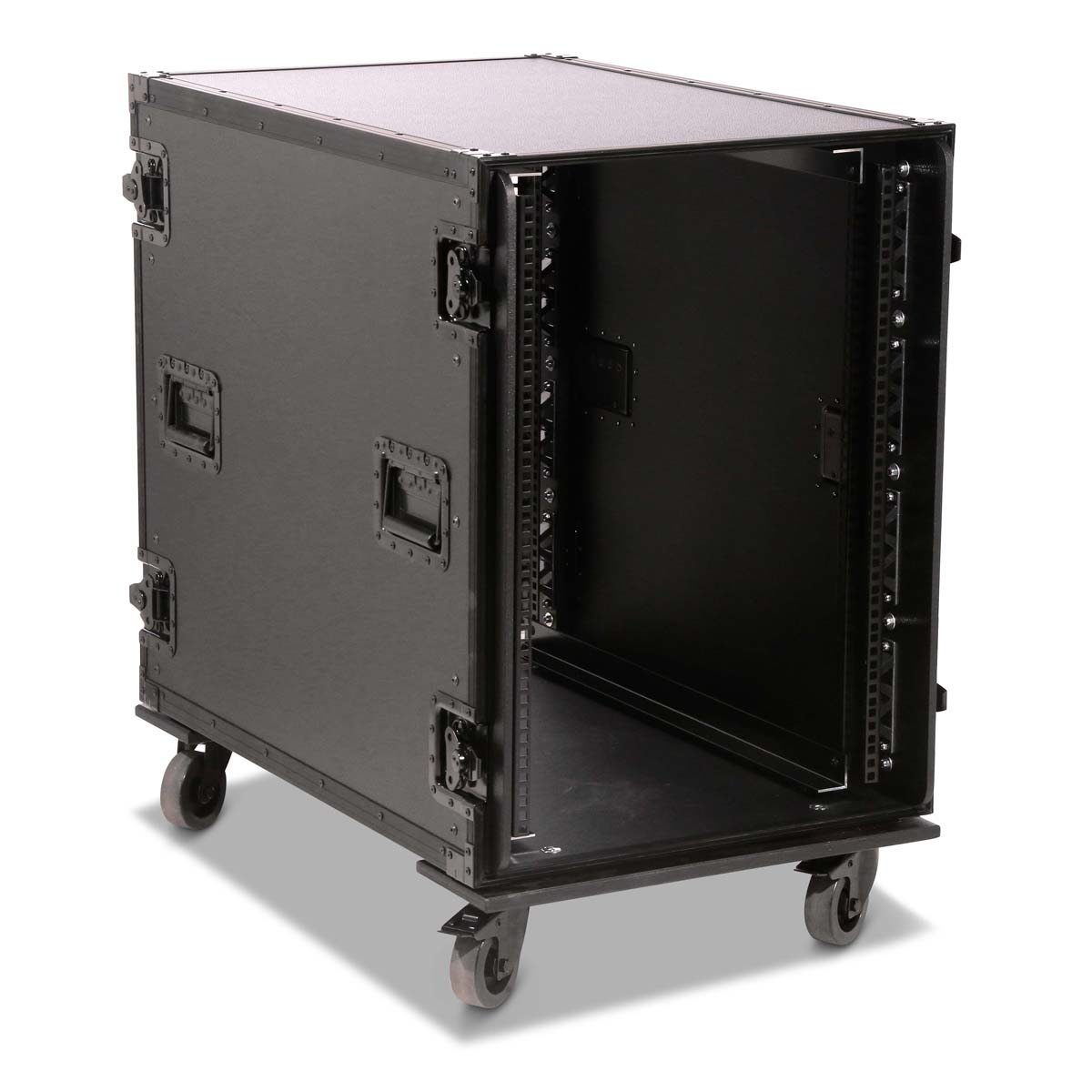 16 HE Heavy IT Shockmount Rack 85 + Rollen *All black*