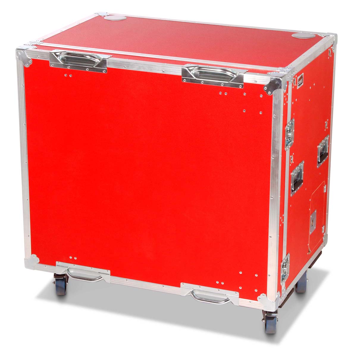 Flight-case pour produits dérivés avec fonction table et tiroir