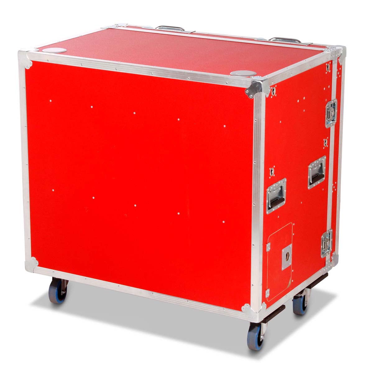 Flight-case pour produits dérivés avec fonction table et tiroir